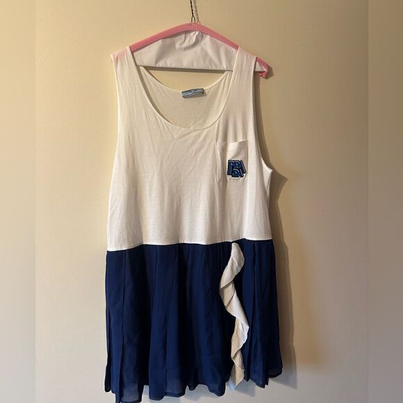 Prada Ruffle Trim Pleated Shift Dress Size Medium - Picture 3 of 6